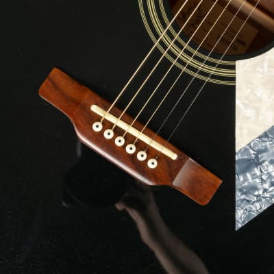 2000 Epiphone MIK SQ-180 Neil Diamond Signature Limited Edition - Metallic Black | Korea Custom Acoustic Guitar | Case image 22