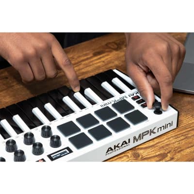 Akai MPK Mini MKII MK3 White 25-Key USB MIDI Keyboard Controller w/Headphones image 18