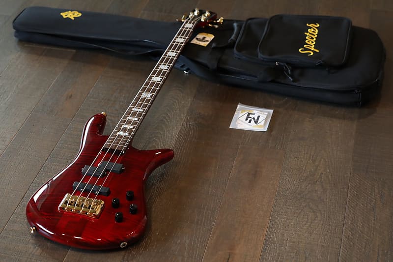 MINTY! 2010s Spector Euro4 LX 4-String Electric Bass Guitar Trans Red + OGB image 1