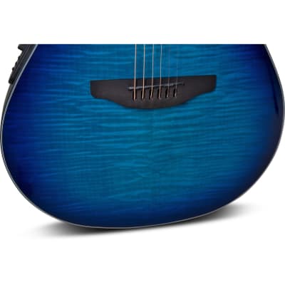 Ovation E-Acoustic Guitar Celebrity Elite Plus Mid Cutaway - Blue Flamed Maple image 10