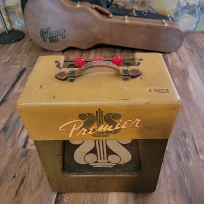 Premier 110 Guitar Harp Amplifier Vintage 1950s All Tube Tan/brown Great Condition image 3