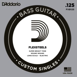 D'Addario FXB125 FlexSteels Bass Guitar Single String Long Scale .125