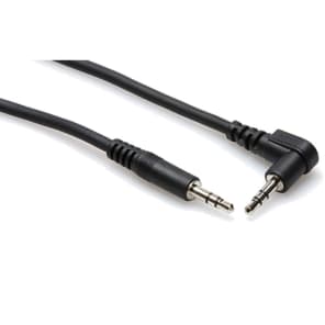 Hosa CMM-103R Right-Angle to Straight 3.5mm TRS Male Stereo Interconnect Cable - 3'