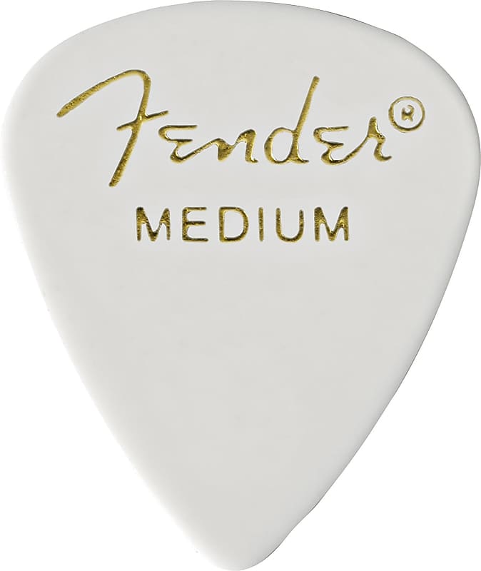 Fender 351 Classic Celluloid Guitar Picks - WHITE, MEDIUM - 12-Pack (1 Dozen) image 1