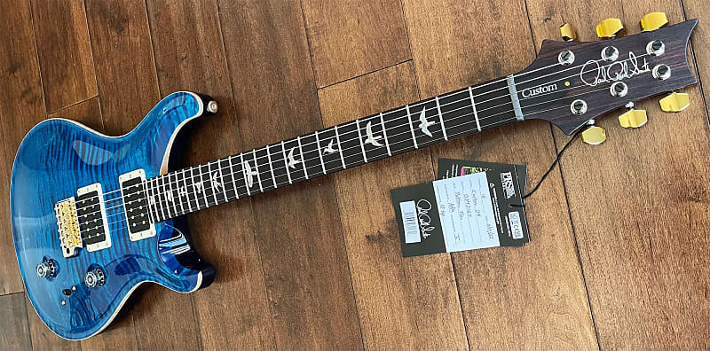 PRS Custom 24 Electric Guitar Blue Matteo/Blue Back 10-Top