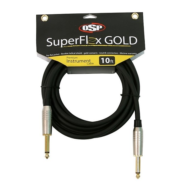 OSP SFI-10SS Elite Core SuperFlex GOLD Instrument Cable - 10' image 1