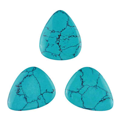 Turquoise Gemstone Guitar Or Bass Pick - Specialty Handmade Stone Exotic Plectrum - 3 Pack New image 1