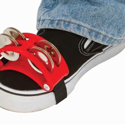 Latin Percussion LP 188 Strap On Foot Tambourine Red image 4