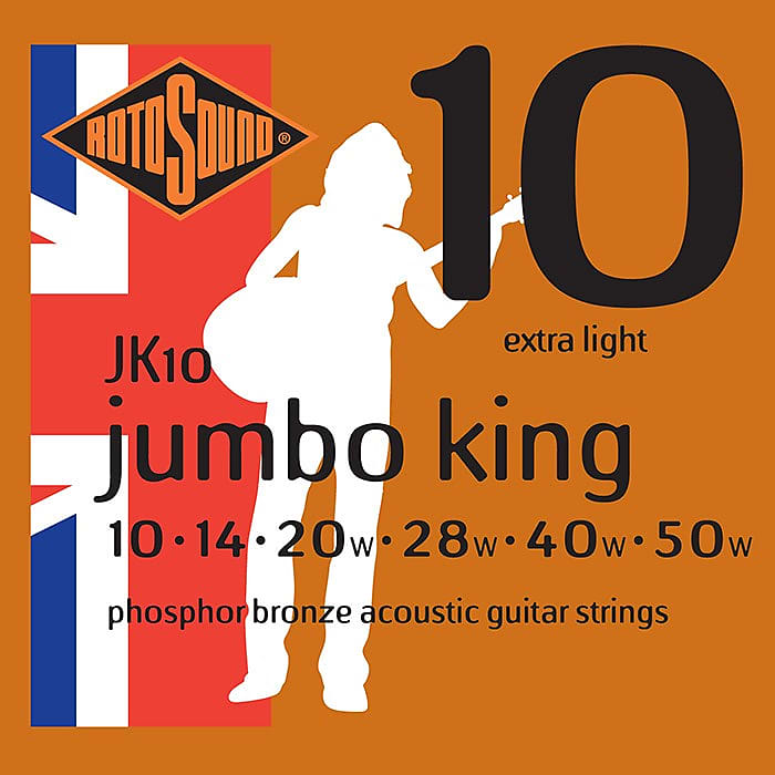 Rotosound JK10 Jumbo King Acoustic, Extra Light, 10-50 image 1
