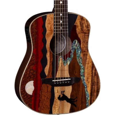 Luna Safari Stallion Travel Acoustic-Electric Guitar (with Gig Bag) for sale