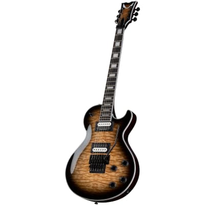 Dean TB Select Floyd QM Guitar, Ebony Fretboard, Quilt Maple Natural Black Burst image 3
