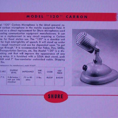 Vintage RARE 1940's Shure Brothers 120 / 508A / 708A crystal microphone w period Atlas DS7 stand image 2