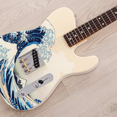 2024 Fender Japan Art Canvas Esquire Katsushika Hokusai The Great Wave off Kanagawa w/ Case, Tags