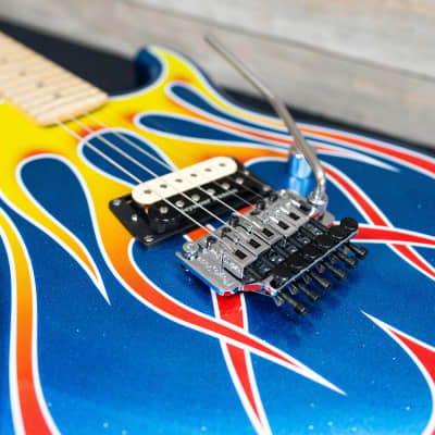 Kramer Baretta "Hot Rod" Electric Guitar  - Blue Sparkle Flames (9014-BO) image 20