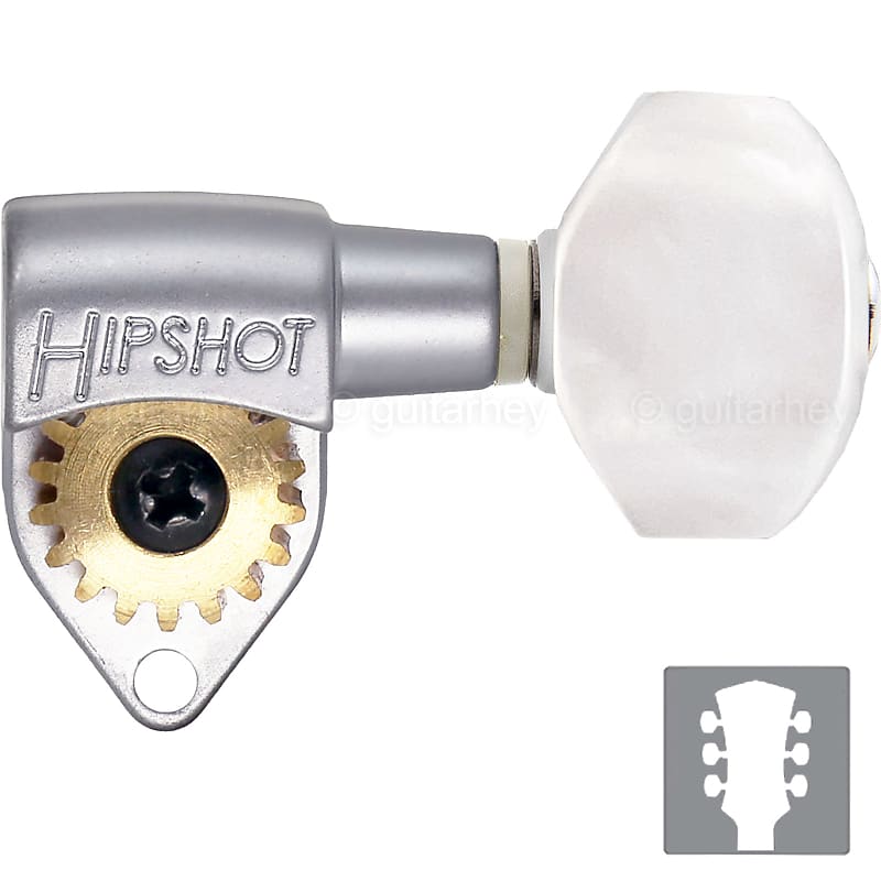 NEW Hipshot Classic Open-Gear Hex Pearl Buttons 18:1 Ratio | Reverb