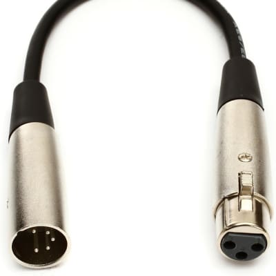 Hosa DMX-106 Male 5-pin DMX to Female 3-pin DMX Adapter Cable - 6 inch image 1