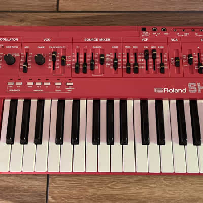 MATRIXSYNTH: Roland SH-101 Analog Synthesizer RED with Mod Grip