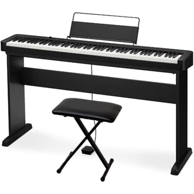 Casio CDP-S360 88-Keys Keyboard with CS46 Stand Bundle and Bench - Black