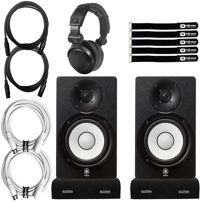 Yamaha HS7 6.5" Powered Studio Recording Monitor Speakers Pair+Headphones+Cables image 1