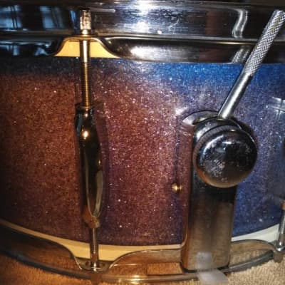 Star 14" 10 Lug Snare Drum 1960's Sparkle Blue fade image 14