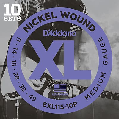D'Addario EXL115-10P Guitar Strings XL 11-49 10-Pack image 1