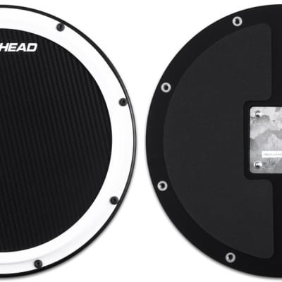 Ahead - AHSHP - 14" White/Black S-Hoop Marching Pad with Snare Sound (Black Carbon Fiber) image 1