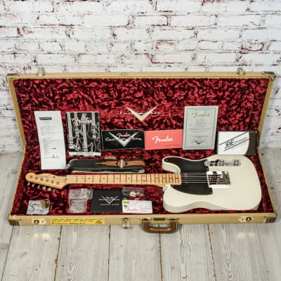 Fender 2017 Custom Shop Black Anodized Journeyman Relic Telecaster Electric Guitar, Aged Opaque White Blonde w/ Glaser B-Bender & Original Case x7975 (USED) image 24