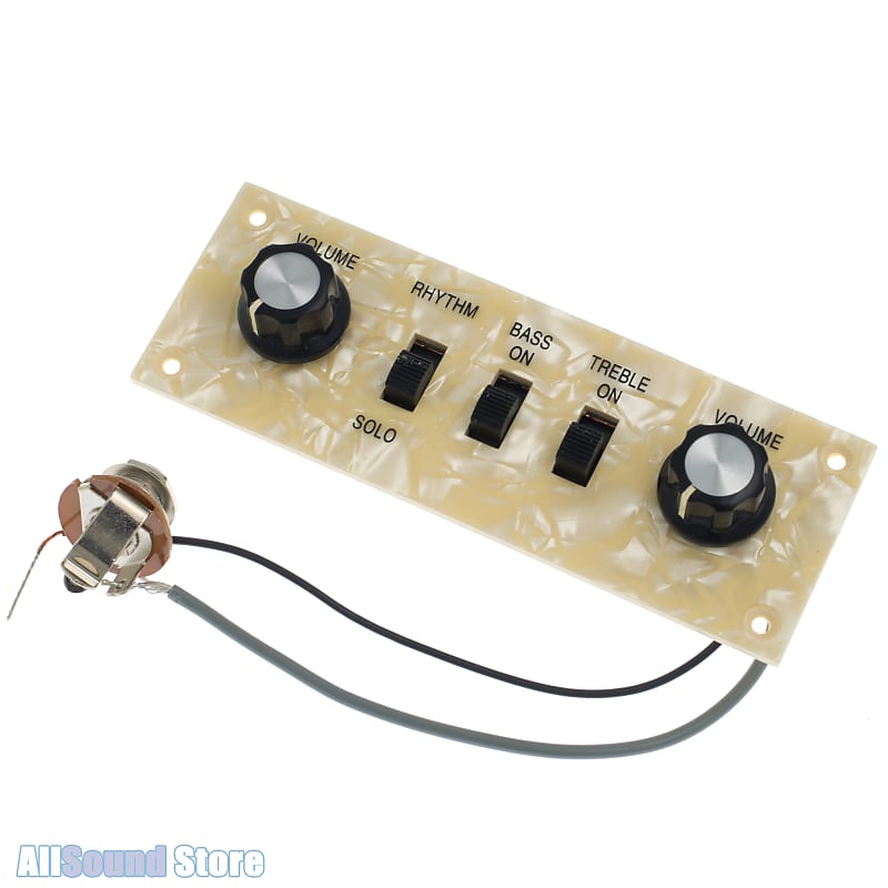 Violin Beatle Bass Wired Control Panel, Pearloid Plate for HOFNER® Icon Ignition image 1