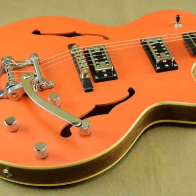 The Loar LT-306T Electric Guitar Custom Orange Finish image 3