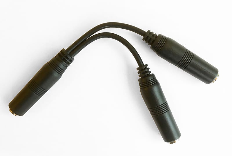 Silverline V Drum Y Cable Splitter for Roland 1X Female Stereo TRS to 2X Female Mono TS Blac Reverb