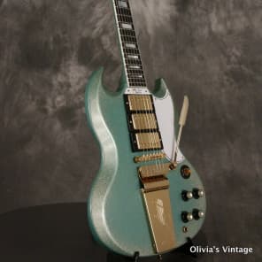 RARE 2010 Gibson Custom Shop SG/Les Paul Custom reissue INVERNESS GREEN SPARKLE image 15