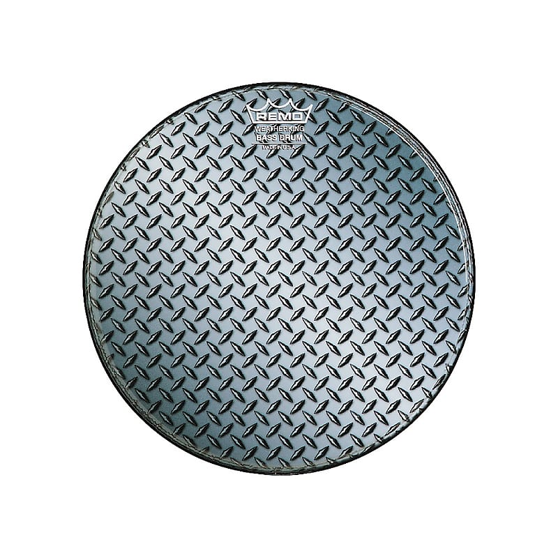 Remo Custom Diamond Plate Graphic Bass Drum Head 22 in. Reverb