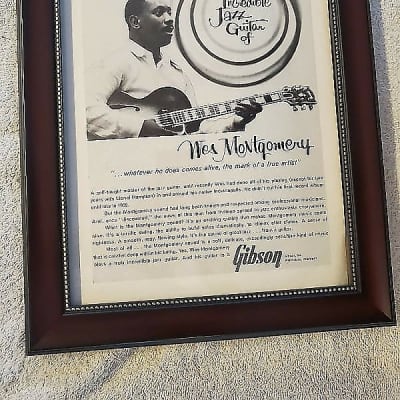 1964 Gibson Guitars Promotional Ad Framed Wes Montgomery Gibson L-5 Original for sale