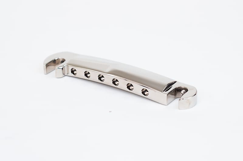 Wrap-Around Compensated Tailpiece 1953-'60 Gibson Replacement Bridge “Stud Finder” (Polished Nickel) image 1