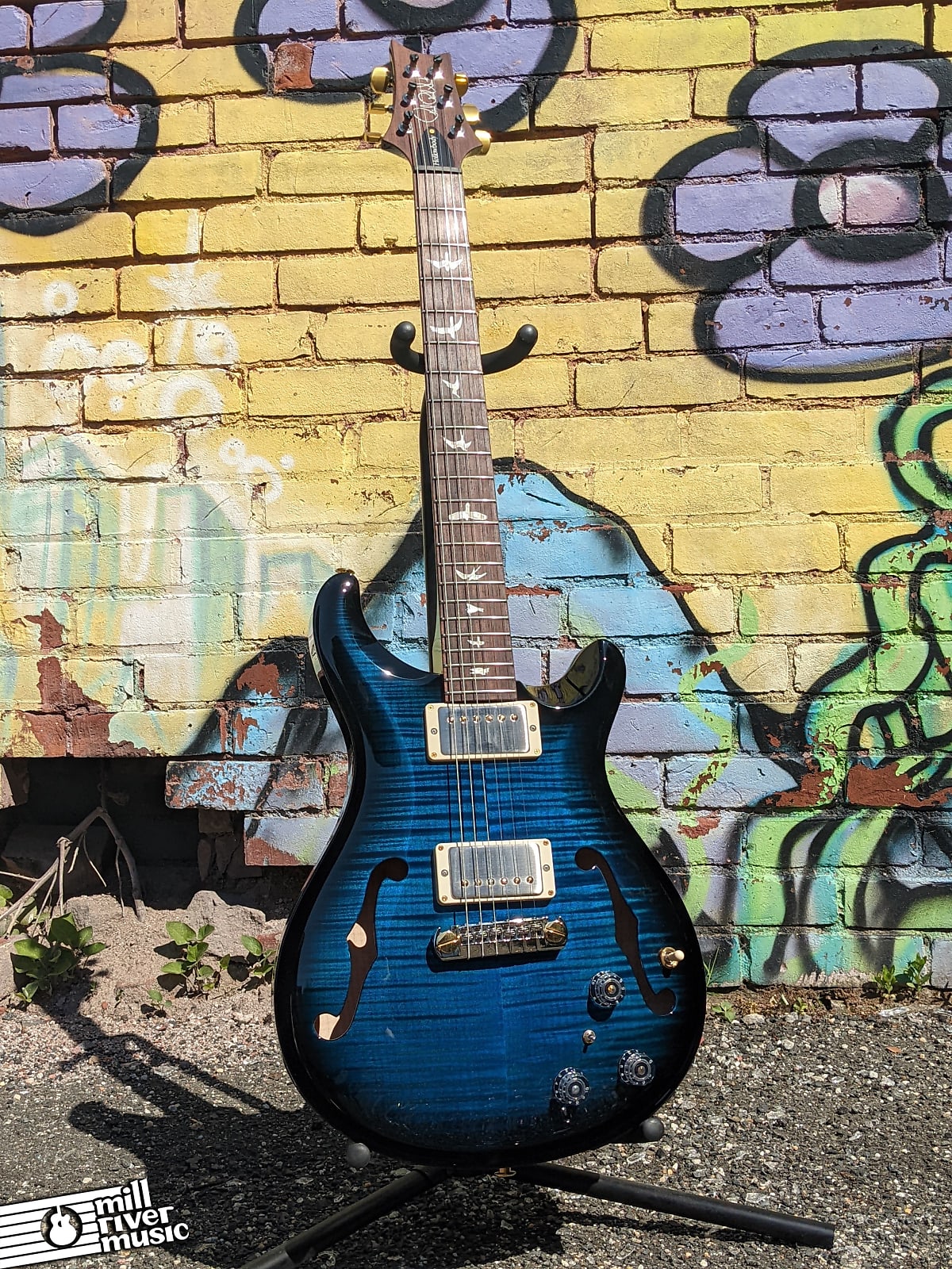 Paul Reed Smith PRS Core Hollowbody II Piezo Electric Guitar Aqua Black 10-Top