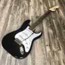 Black Squier "Strat" Stratocaster, Made in Indonesia 2018, strap & cable included