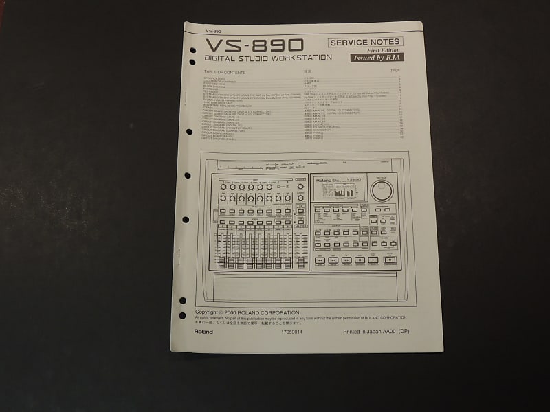 Roland VS-890 Service Notes/Manual [Three Wave Music] image 1