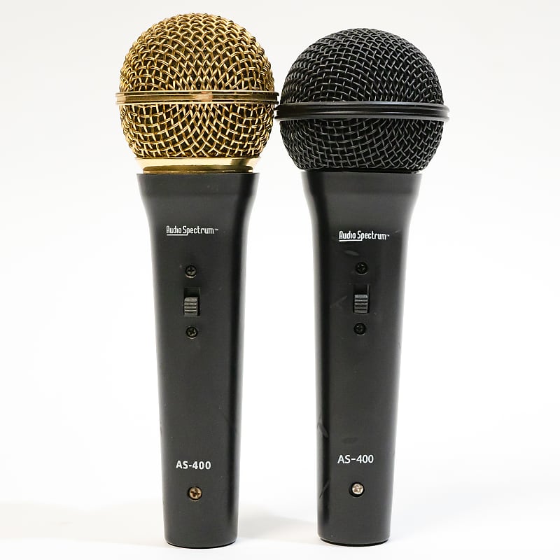 Audio Spectrum AS400 LowZ Dynamic Handheld Microphone Pair Reverb