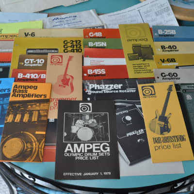 Ampeg Dealer sheets, price lists vintage catalog booklet brochure 1970's. Lots image 1