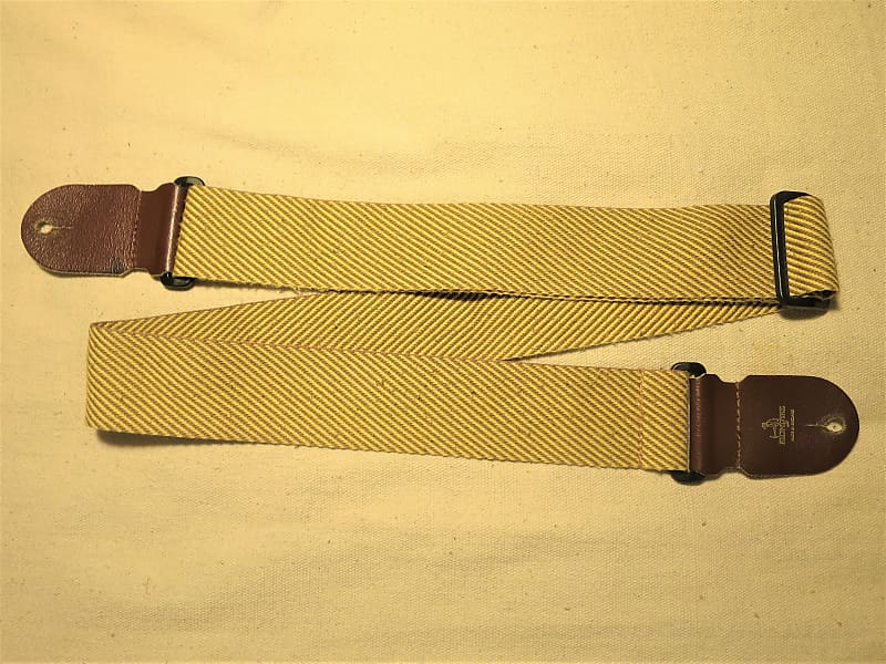 Authentic Klondyke Guitar Strap Made in England - Leather Ends