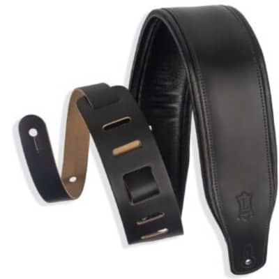 Levy's M26PD-BLK Padded Leather Guitar Strap - Black image 1