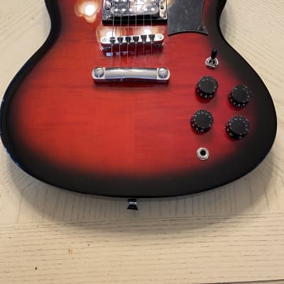 Glen Burton electric Guitar SG style 2000’s Cherry Red Burst image 5