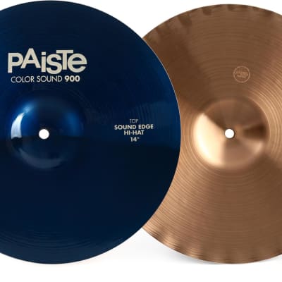 Paiste 14 inch Color Sound 900 Blue Sound Edge Hi-hat Cymbals  Bundle with Paiste 18 inch Color Sound 900 Blue China Cymbal image 3