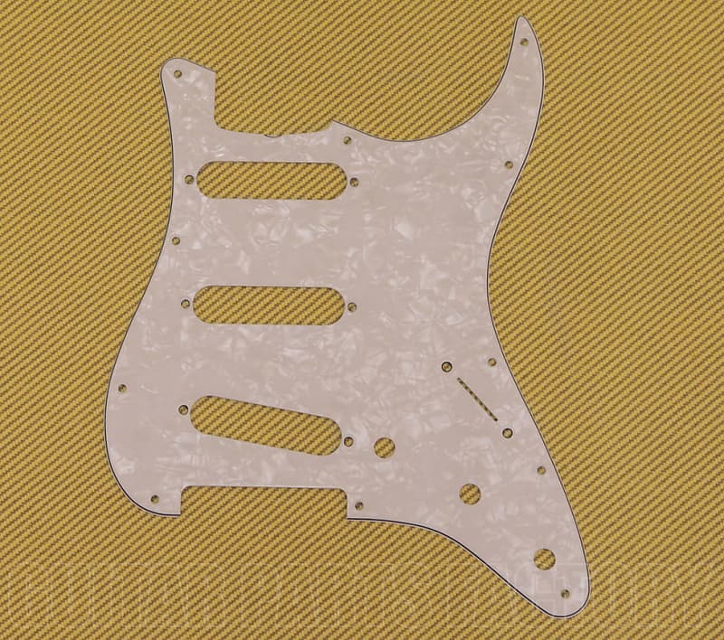 099-1342-000 Fender '60s '62 Stratocaster Guitar Pickguard White Pearloid image 1