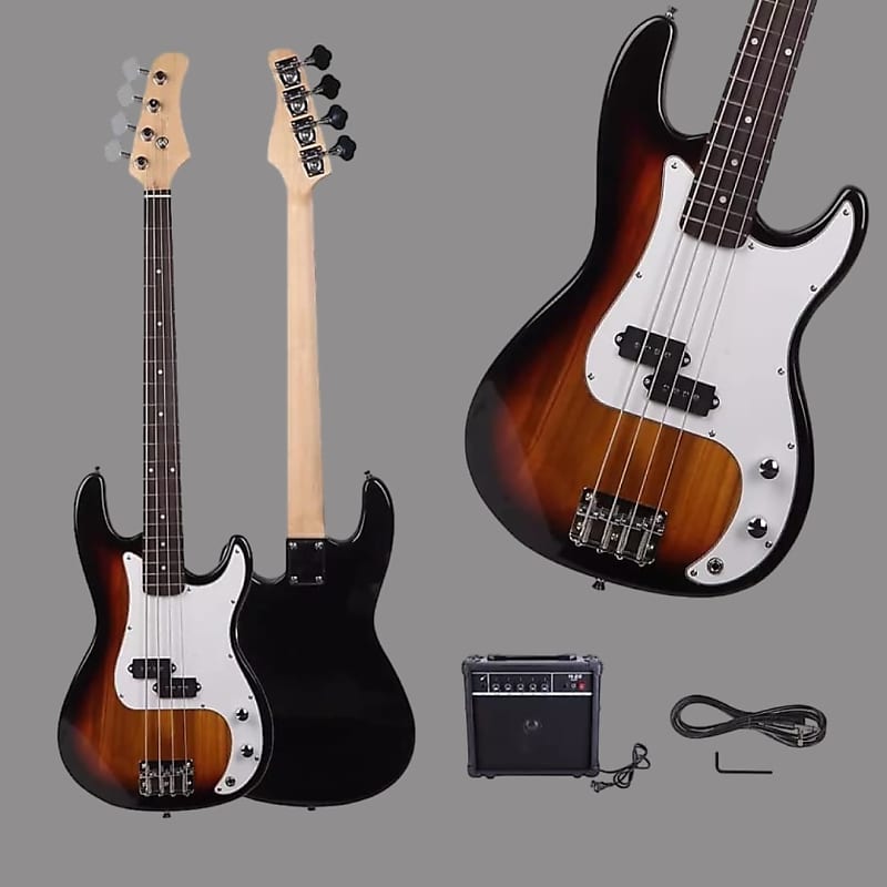 Sunset School Band Beginner 4 Strings Electric Guitar Bass | Reverb