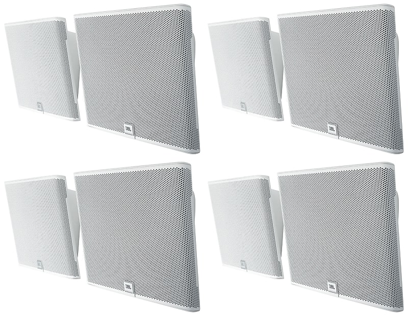 (8) JBL SLP12/T-WH White Low-Profile On Wall Mount 3&quot; 70v Commercial Speakers  			