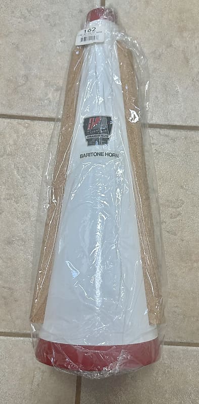 Humes & Berg 162 - Straight Baritone Horn Mute 2010's - White w/red trim image 1