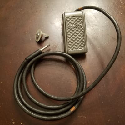Webcor Heavy-Duty Foot Pedal Switch Controller, cable and Jack SS-45 NOT 1/4" phone 1950s - grey cast metal image 7