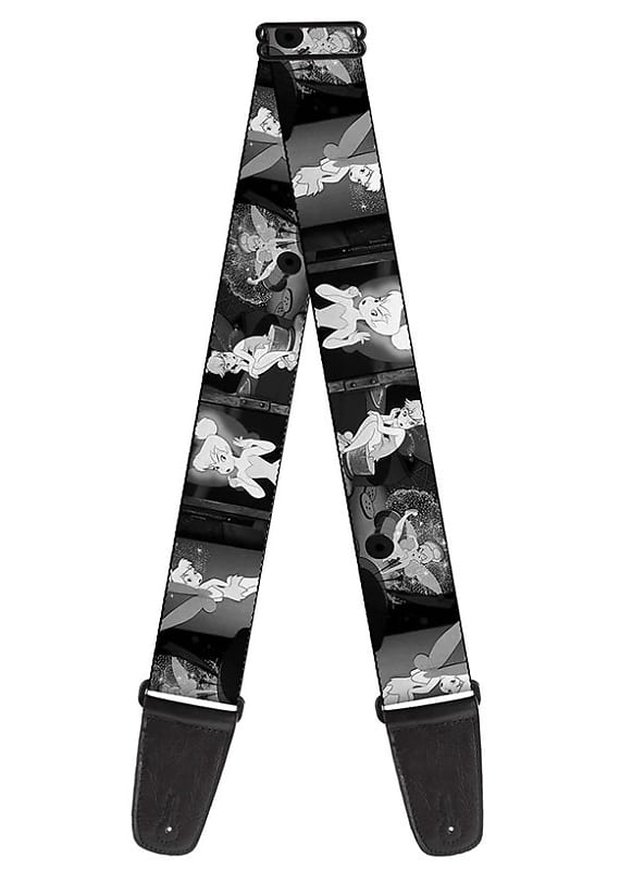 Buckle Down Tinker Bell Scenes Black White Guitar Strap Reverb