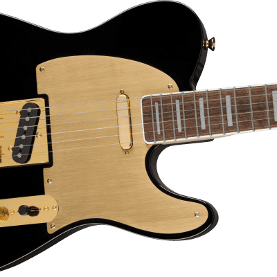 Squier 40th Anniversary Telecaster®, Gold Edition 0379400506  Gold Anodized Pickguard, Black image 1